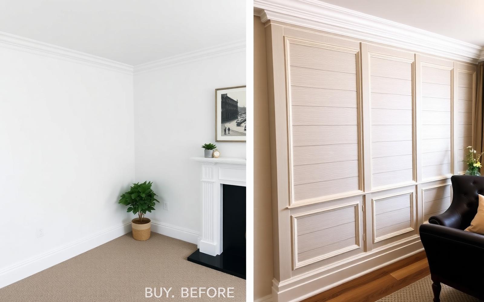 Feature wall — before & after